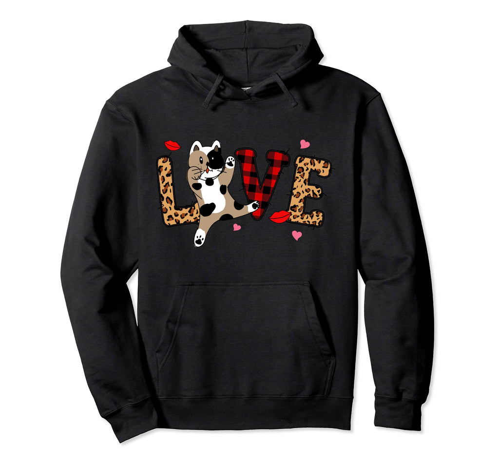 Love My Cat Kitty Kitten Valentine Mom Hoodie - Unique Graphic Men Women - T-Shirt, Sweatshirt, Hoodie