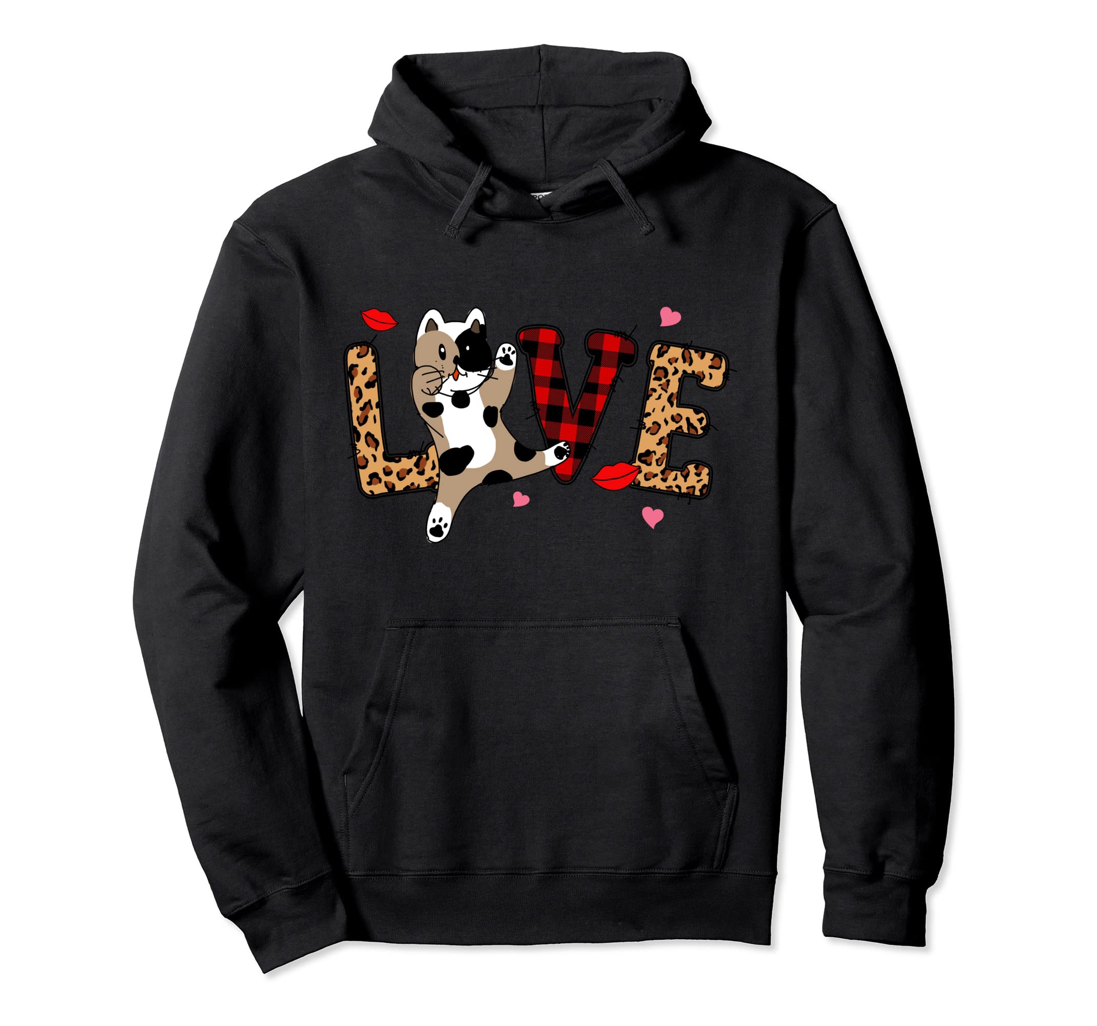 Love My Cat Kitty Kitten Valentine Mom Hoodie - Unique Graphic Men Women - T-Shirt, Sweatshirt, Hoodie