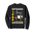 37Th Birthday Raccoon September 1989 Sweatshirt - Minimalist Print Unisex - T-Shirt, Sweatshirt, Hoodie