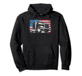 Us American Flag Trucker Funny Truck Hoodie - Casual Everyday Wear Unisex - T-Shirt, Sweatshirt, Hoodie
