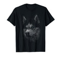 Siberian Husky Dog Head Art Gift T-Shirt - Casual Everyday Wear Unisex - T-Shirt, Sweatshirt, Hoodie