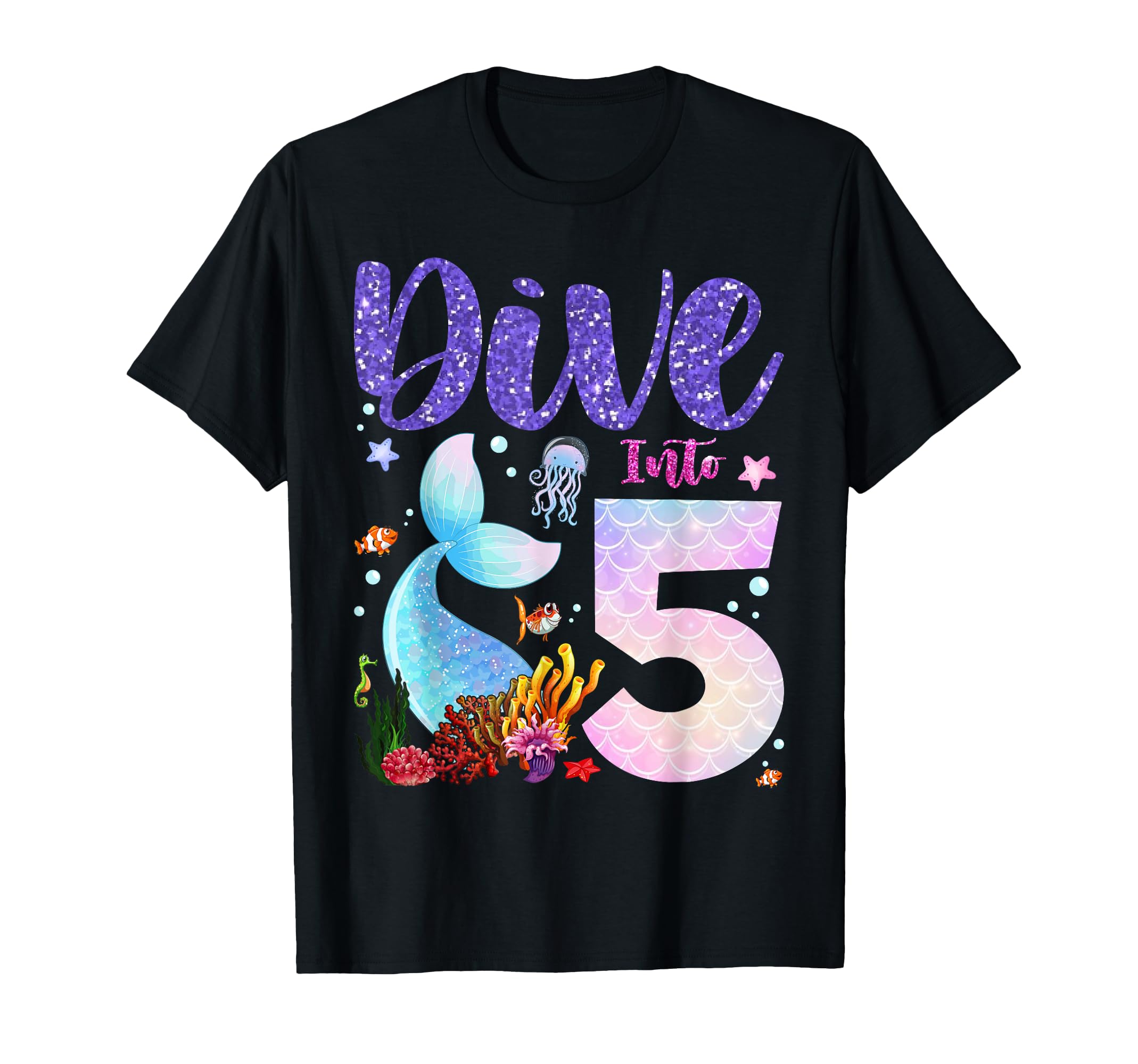 Dive Into 5 Birthday Decorations 5Th T-Shirt - Casual Everyday Wear Unisex - T-Shirt, Sweatshirt, Hoodie