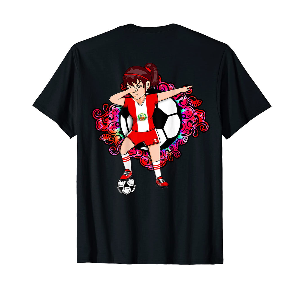 Dabbing Soccer Peru Fans Jersey Floral T-Shirt - Graphic Print Men Women - T-Shirt, Sweatshirt, Hoodie