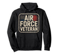 Air Force Veteran Us American Flag Hoodie - Casual Everyday Wear Men Women - T-Shirt, Sweatshirt, Hoodie
