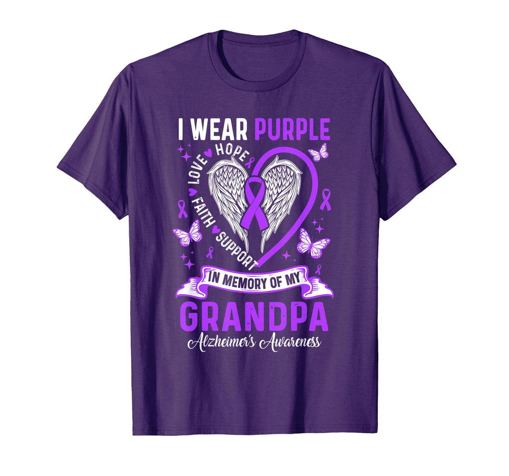 I Wear Purple Memory My Grandpa T-Shirt - Casual Everyday Wear Unisex - T-Shirt, Sweatshirt, Hoodie