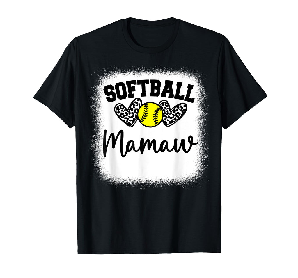 Personalized Softball Heart Mamaw Softball T-Shirt - Novelty Apparel Unisex - T-Shirt, Sweatshirt, Hoodie