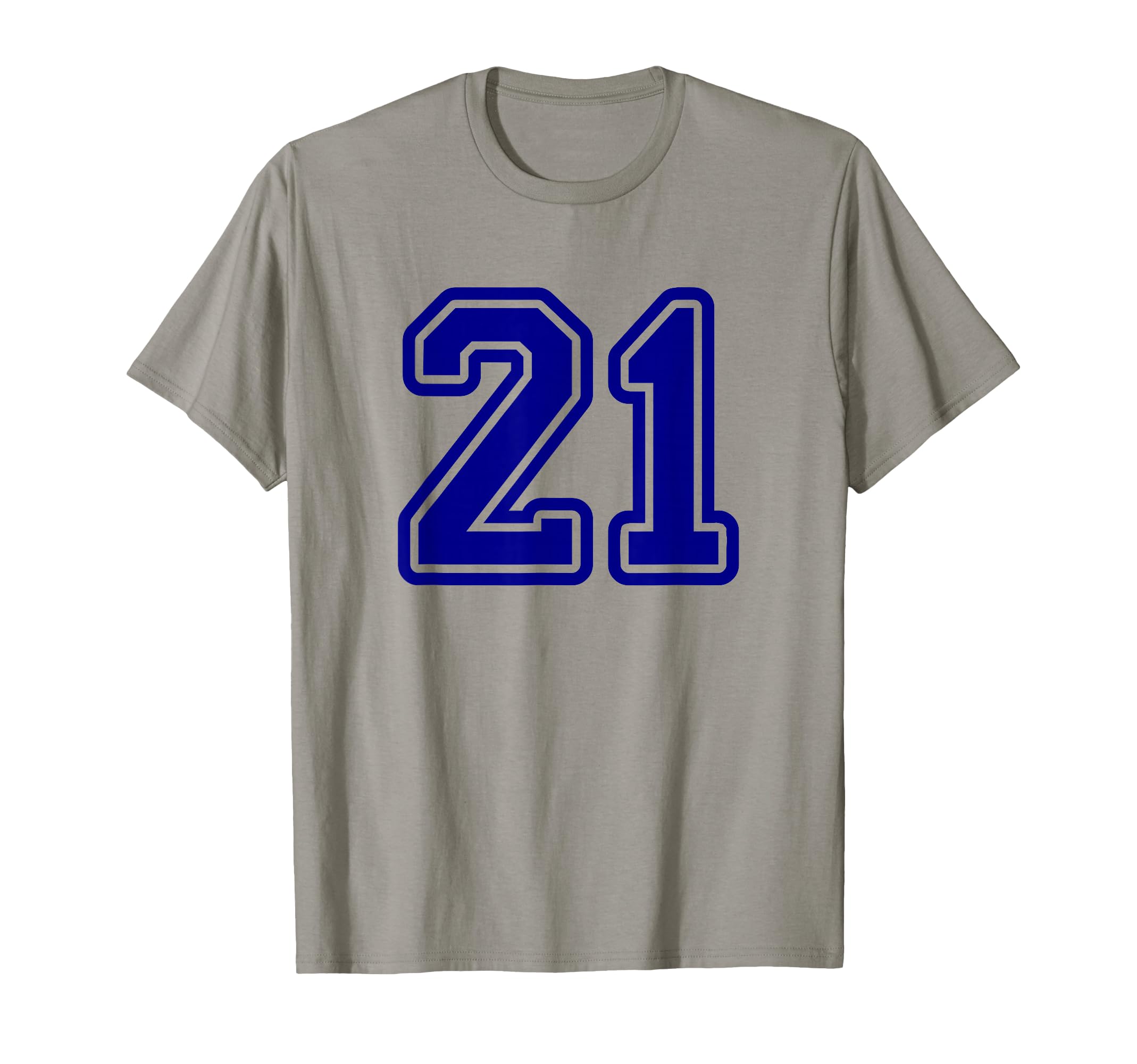 Number 21 Sport Blue Varsity Number 21 T-Shirt - Custom Art Print Unisex - T-Shirt, Sweatshirt, Hoodie