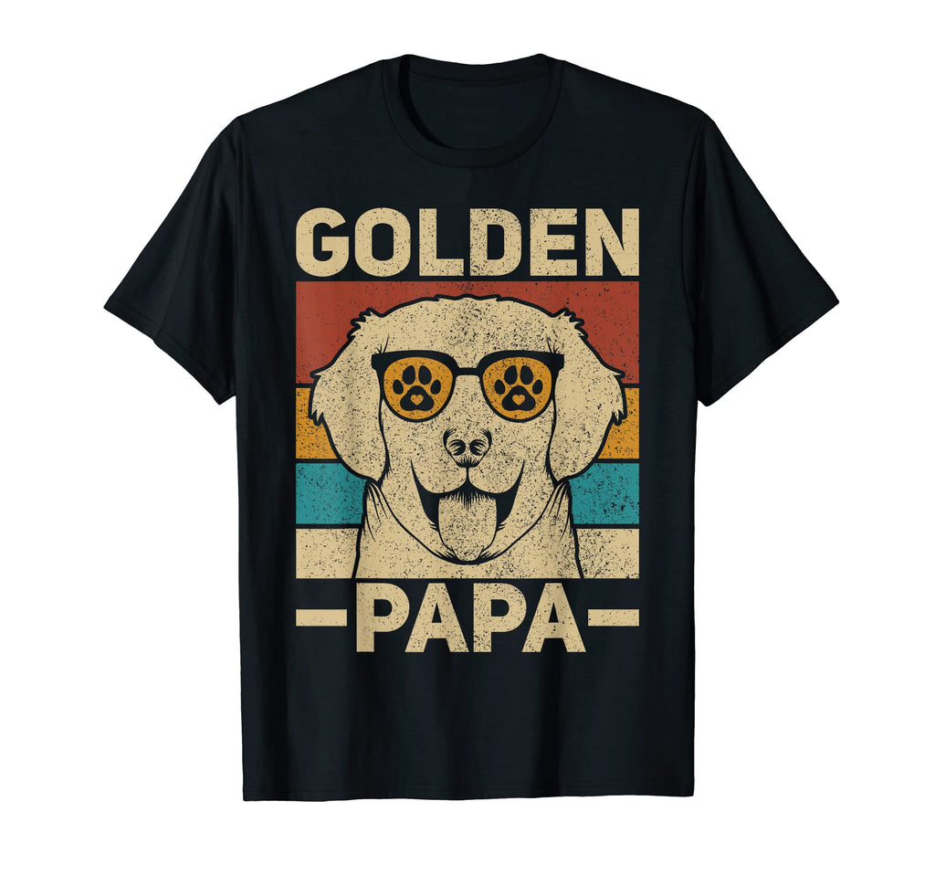 Golden Papa Dog Dad Pet Lover Owner T-Shirt - Trendy Graphic for Adults - T-Shirt, Sweatshirt, Hoodie