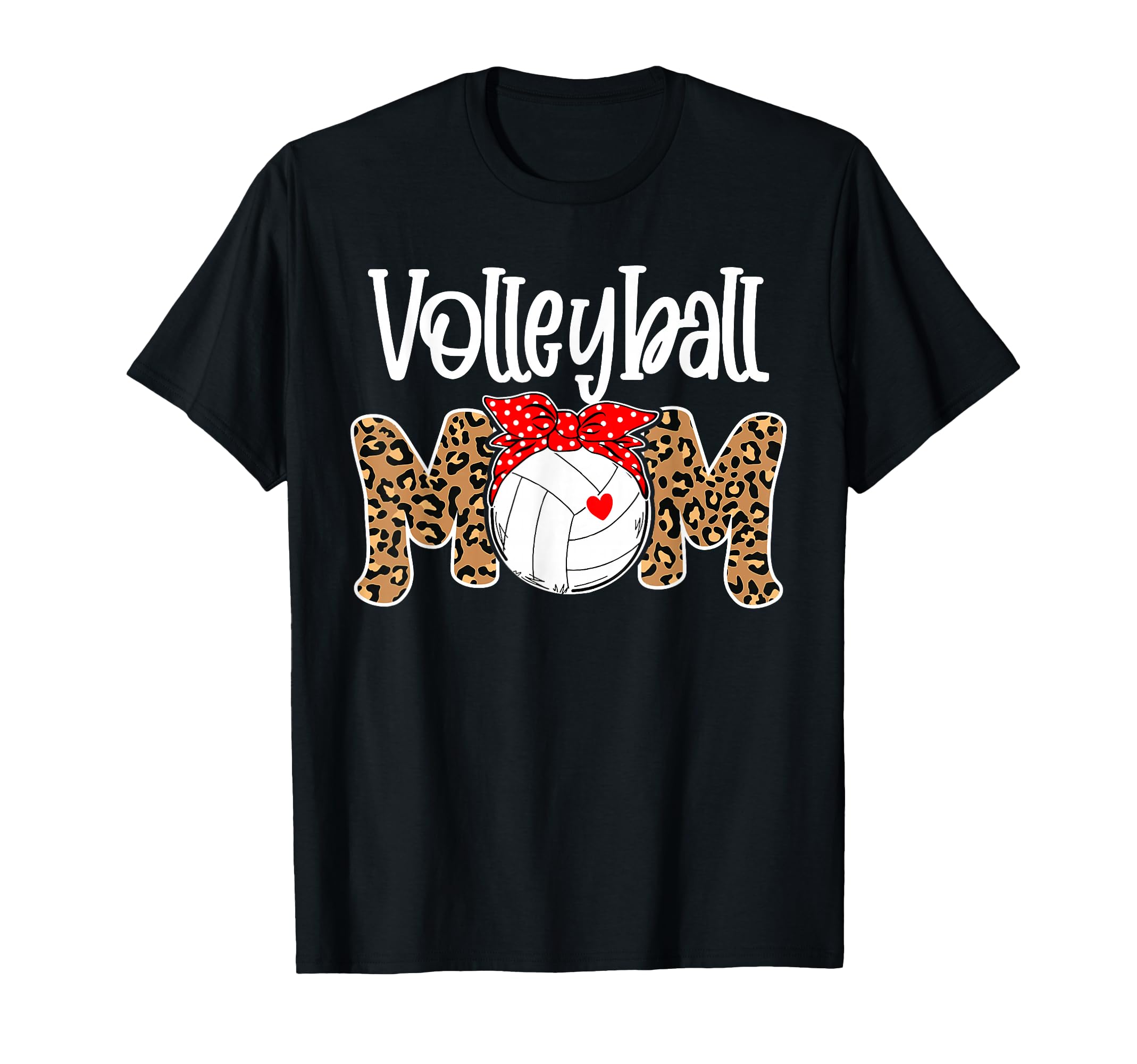 Volleyball Mom Leopard Messy Bun T-Shirt - Aesthetic Graphic Men Women - T-Shirt, Sweatshirt, Hoodie