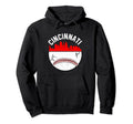 Cincinnati Cityscape Baseball Hoodie - Streetwear Style for Adults - T-Shirt, Sweatshirt, Hoodie
