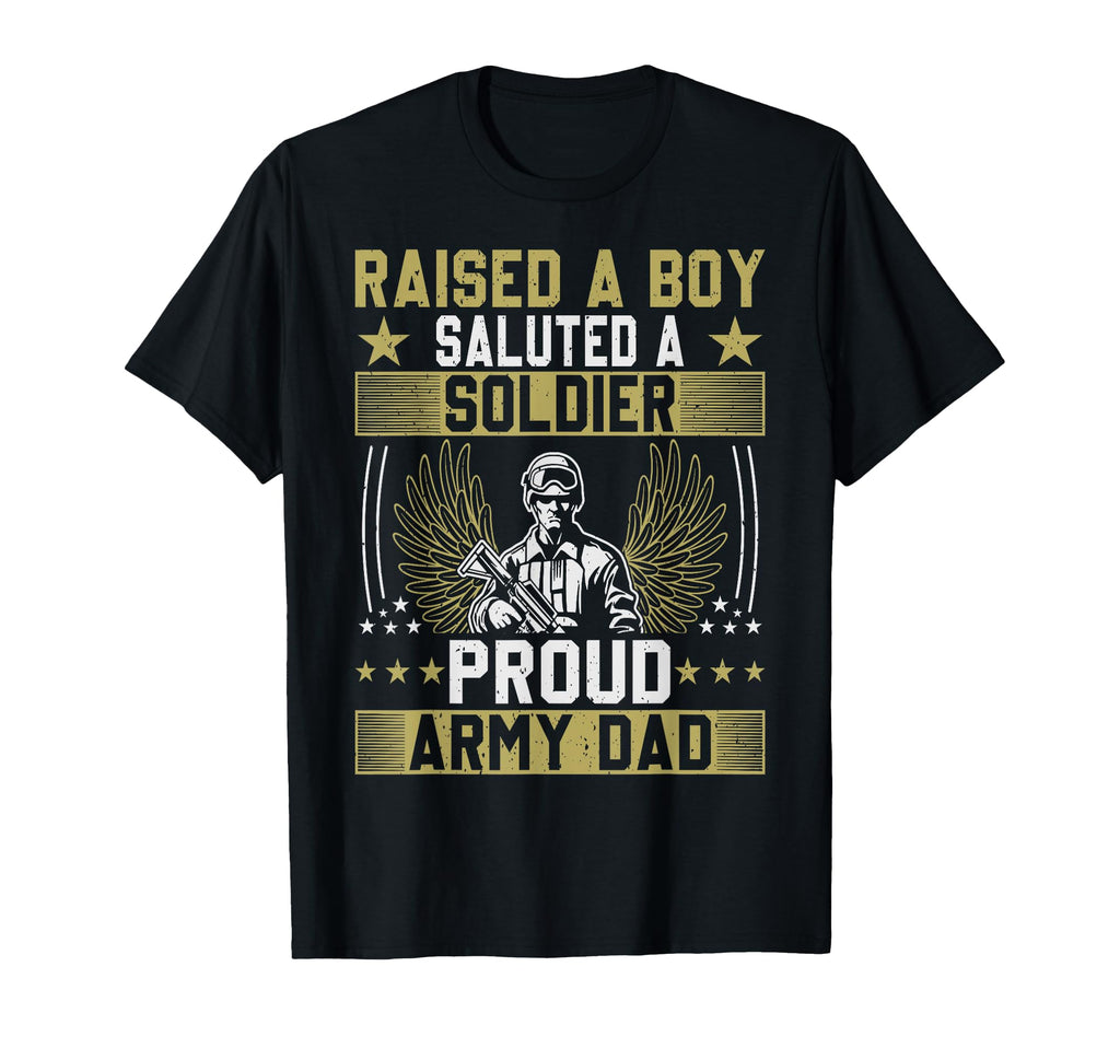 Proud Military Dad American Usa Flag T-Shirt - Novelty Apparel Unisex - T-Shirt, Sweatshirt, Hoodie