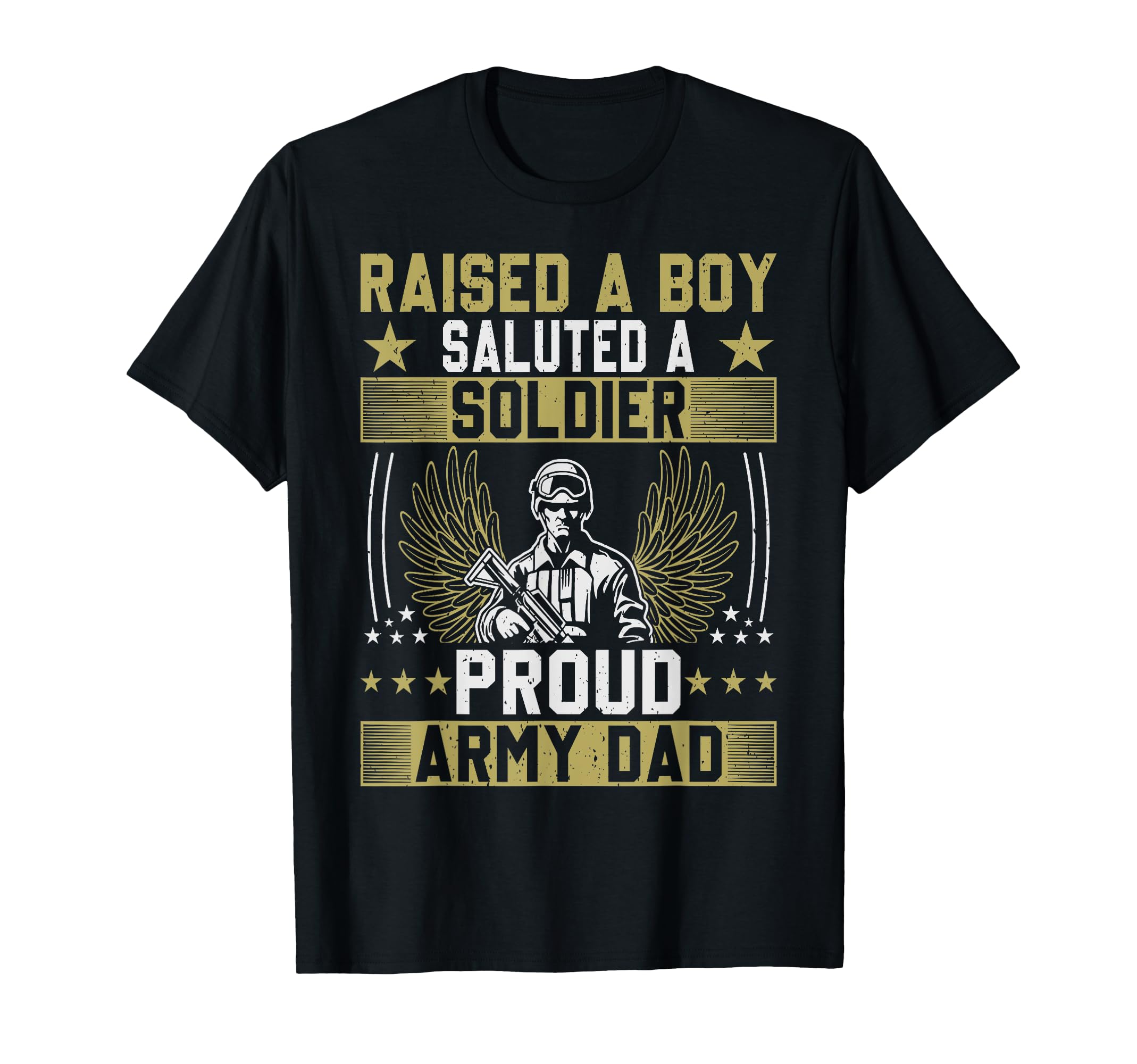 Proud Military Dad American Usa Flag T-Shirt - Novelty Apparel Unisex - T-Shirt, Sweatshirt, Hoodie