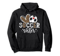 Soccer Sister Soccer Player Heart Hoodie - Aesthetic Graphic for Adults - T-Shirt, Sweatshirt, Hoodie