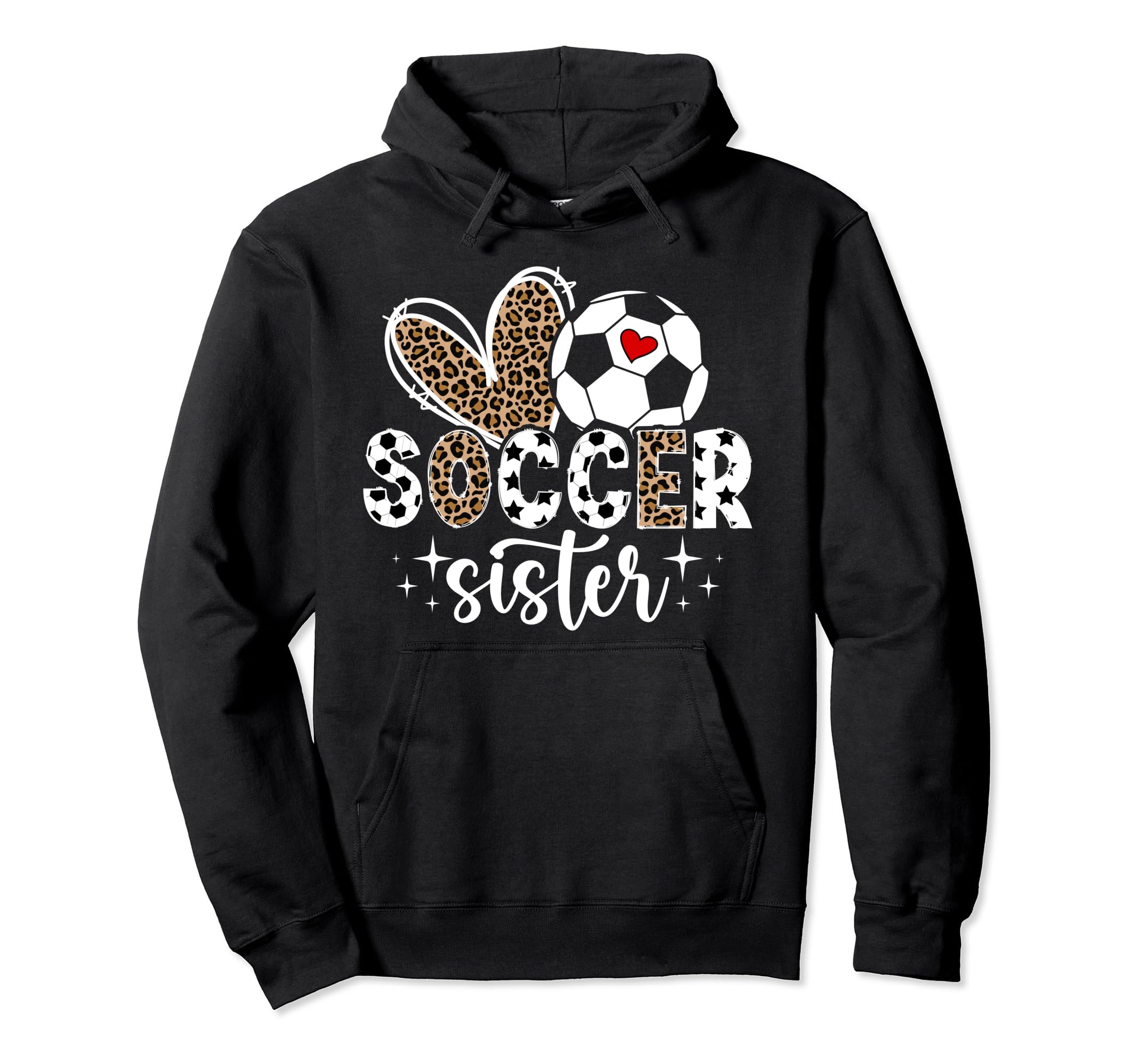 Soccer Sister Soccer Player Heart Hoodie - Aesthetic Graphic for Adults - T-Shirt, Sweatshirt, Hoodie