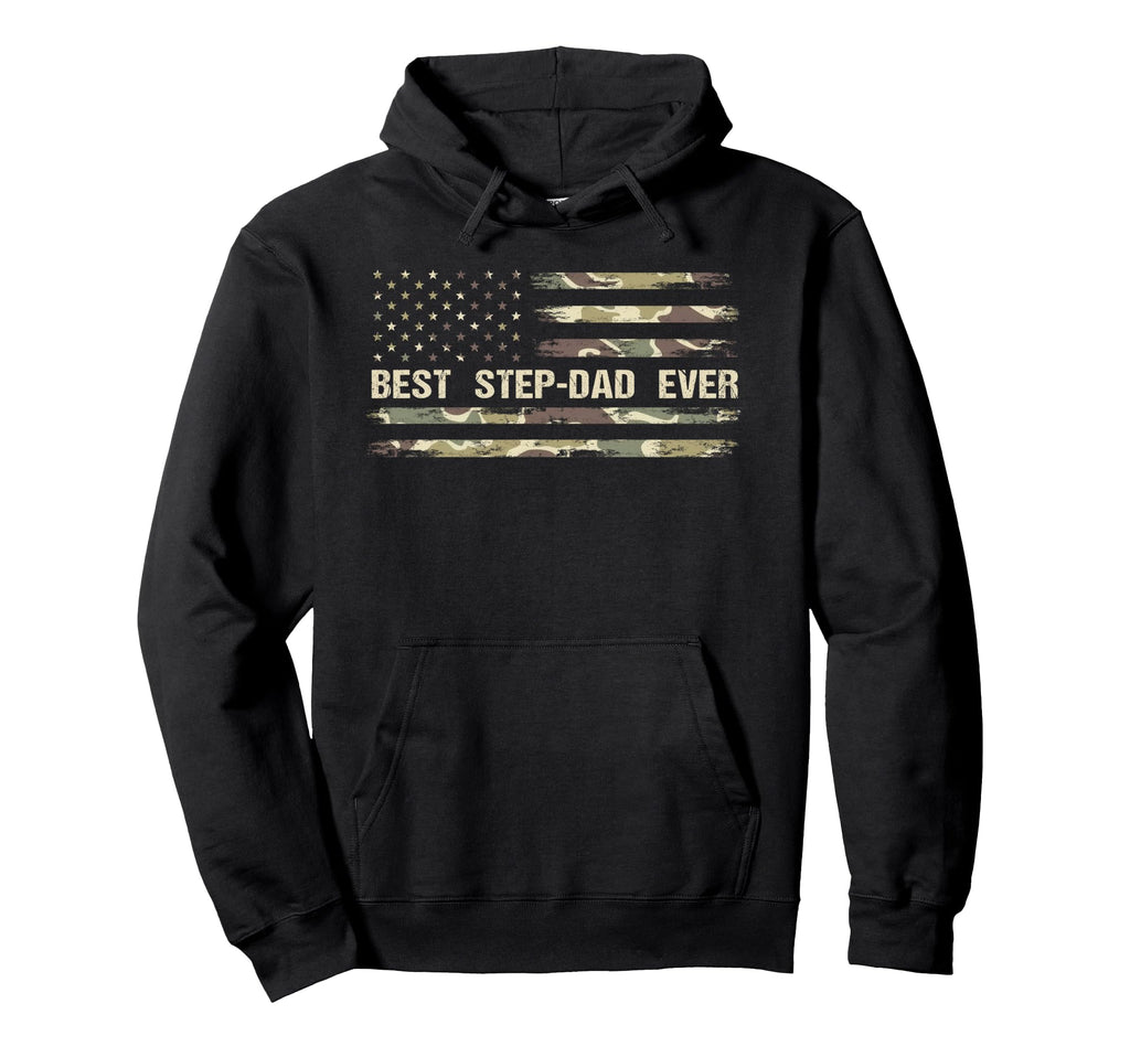 Old School Camo Best Step Dad Ever Hoodie - Minimalist Print for Adults - T-Shirt, Sweatshirt, Hoodie