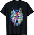 Wolf Splash Art Animal Face Lover - Adult & Kids T-Shirts, Sweatshirts & Hoodies apparel design preview 1