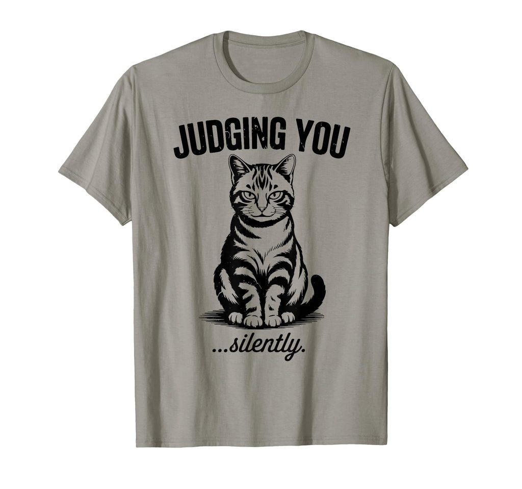 Funny Cat Silently Judging You Tabby Cat T-Shirt - Graphic Print Unisex - T-Shirt, Sweatshirt, Hoodie