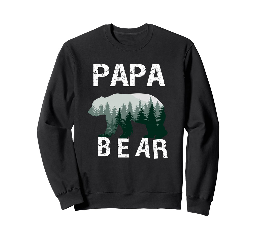 Papa Bear Nature Trees Dad Fathers Sweatshirt - Minimalist Print Men Women - T-Shirt, Sweatshirt, Hoodie