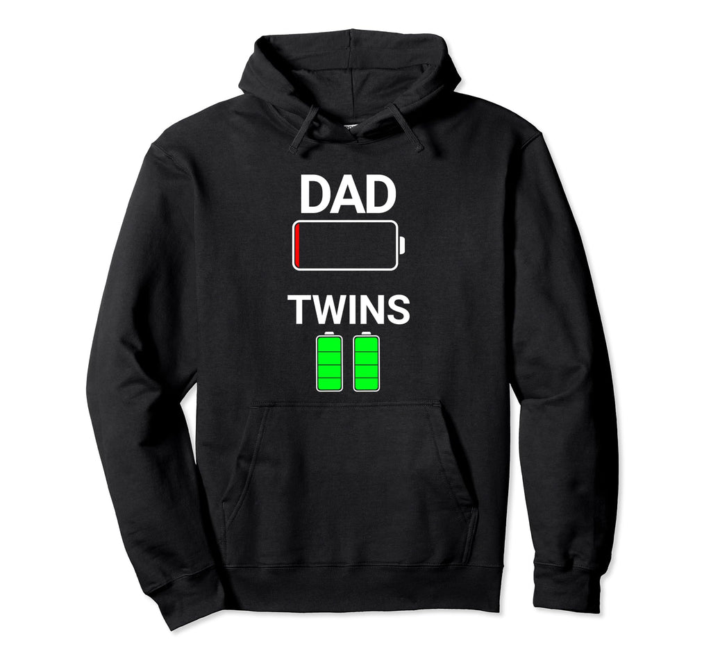 Low Battery Dad Twins Funny New Hoodie - Fun Novelty Design for Adults - T-Shirt, Sweatshirt, Hoodie