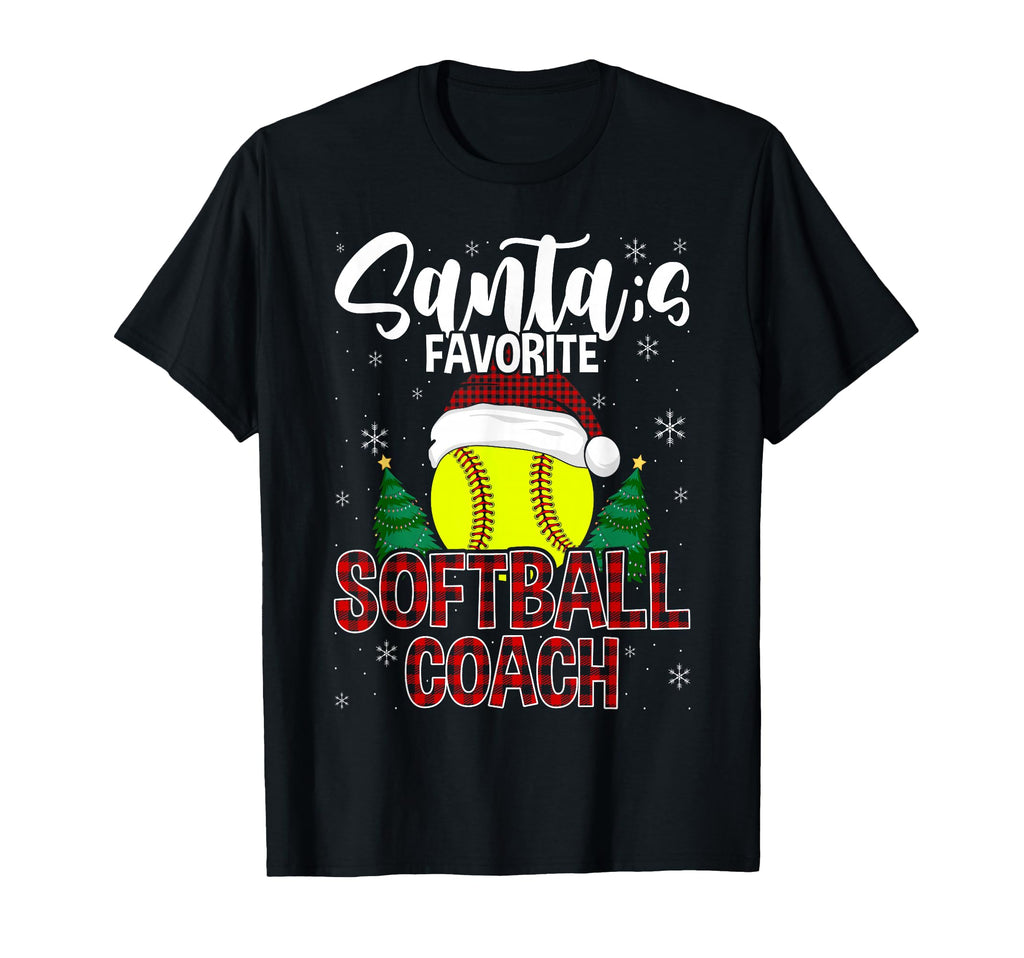 Funny Santas Favorite Softball Coach T-Shirt - Minimalist Print for Adults - T-Shirt, Sweatshirt, Hoodie