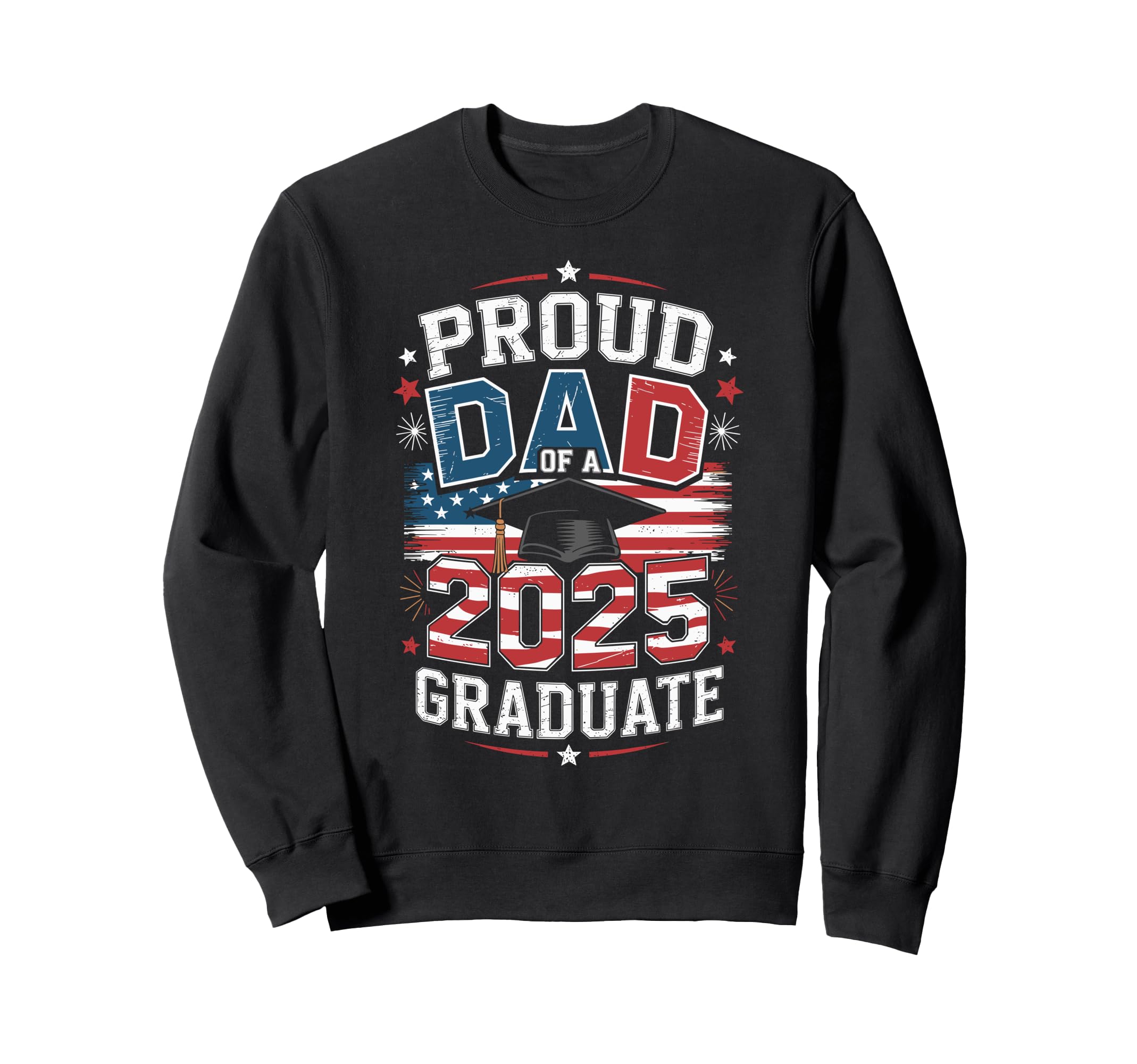 Red White Blue 2025 Graduation Party Hoodie - Trendy Graphic Men Women - T-Shirt, Sweatshirt, Hoodie
