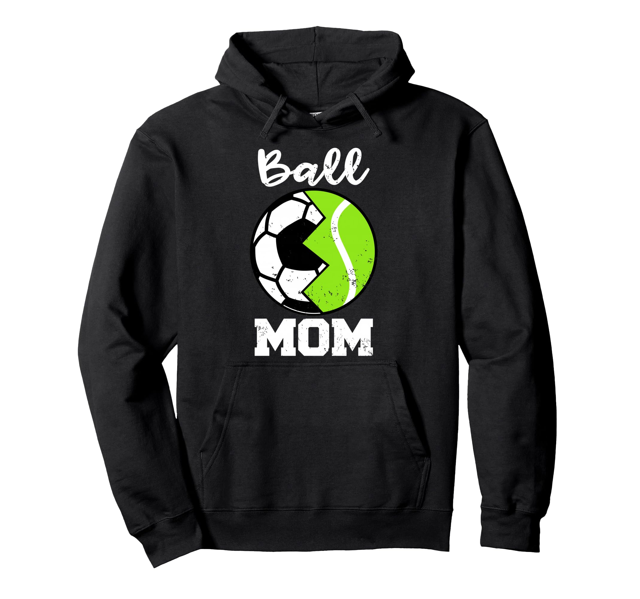 Ball Mom Funny Soccer Tennis Player Mom Hoodie - Unique Graphic Men Women - T-Shirt, Sweatshirt, Hoodie
