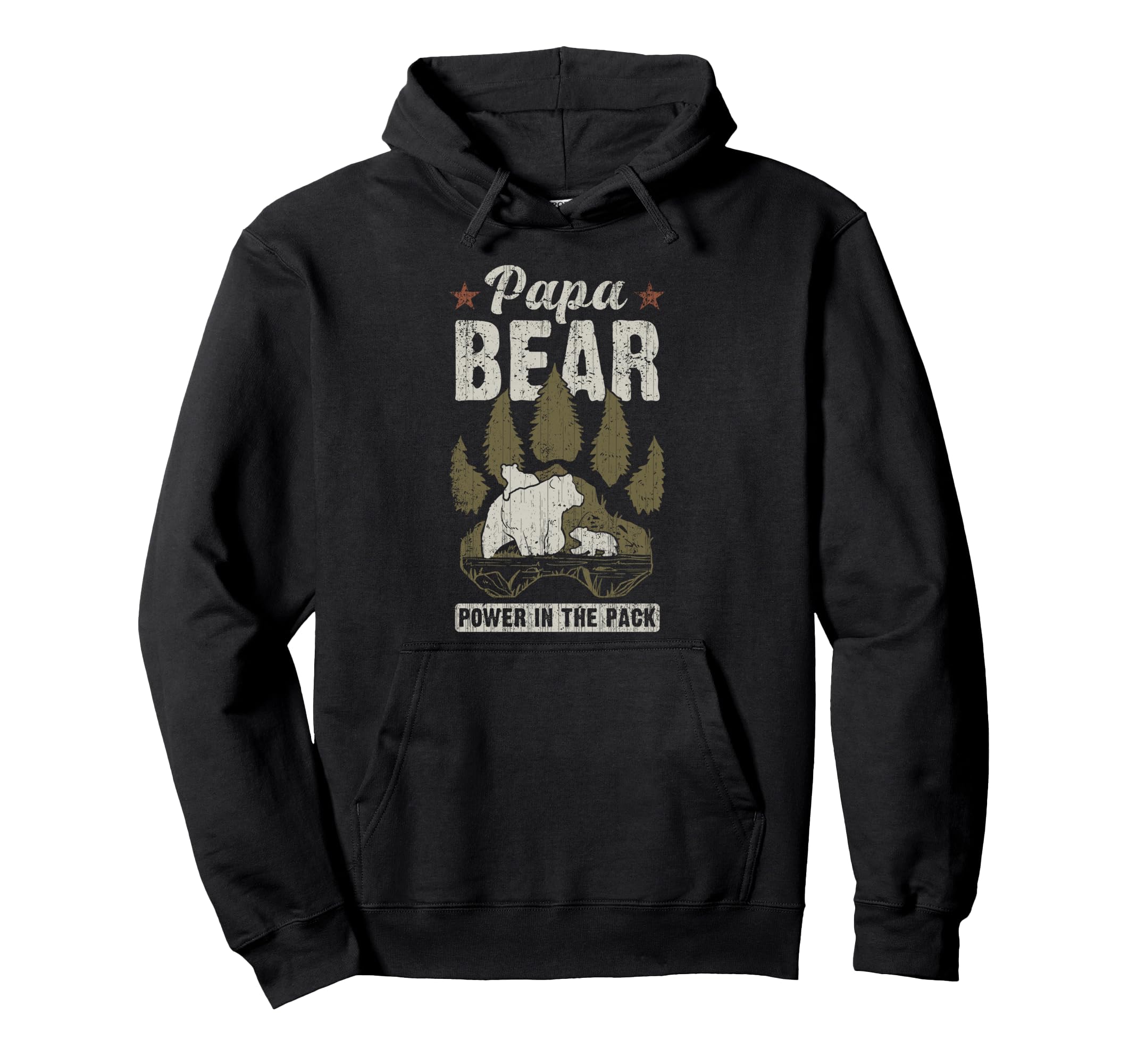 Papa Bear 2 Cubs 2 Children Dad Hoodie - Minimalist Print for Adults - T-Shirt, Sweatshirt, Hoodie