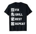 Mens Funny Dad Fix Grill Rest Repeat T-Shirt - Aesthetic Graphic Men Women - T-Shirt, Sweatshirt, Hoodie
