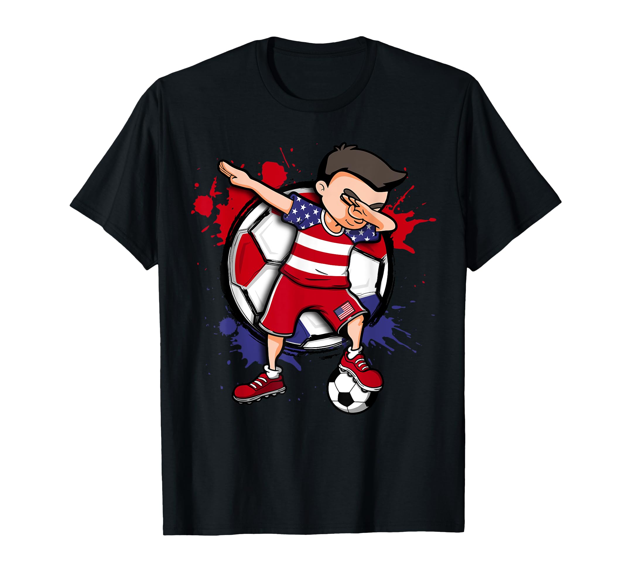Dabbing Soccer America Soccer Lovers T-Shirt - Custom Art Print Men Women - T-Shirt, Sweatshirt, Hoodie