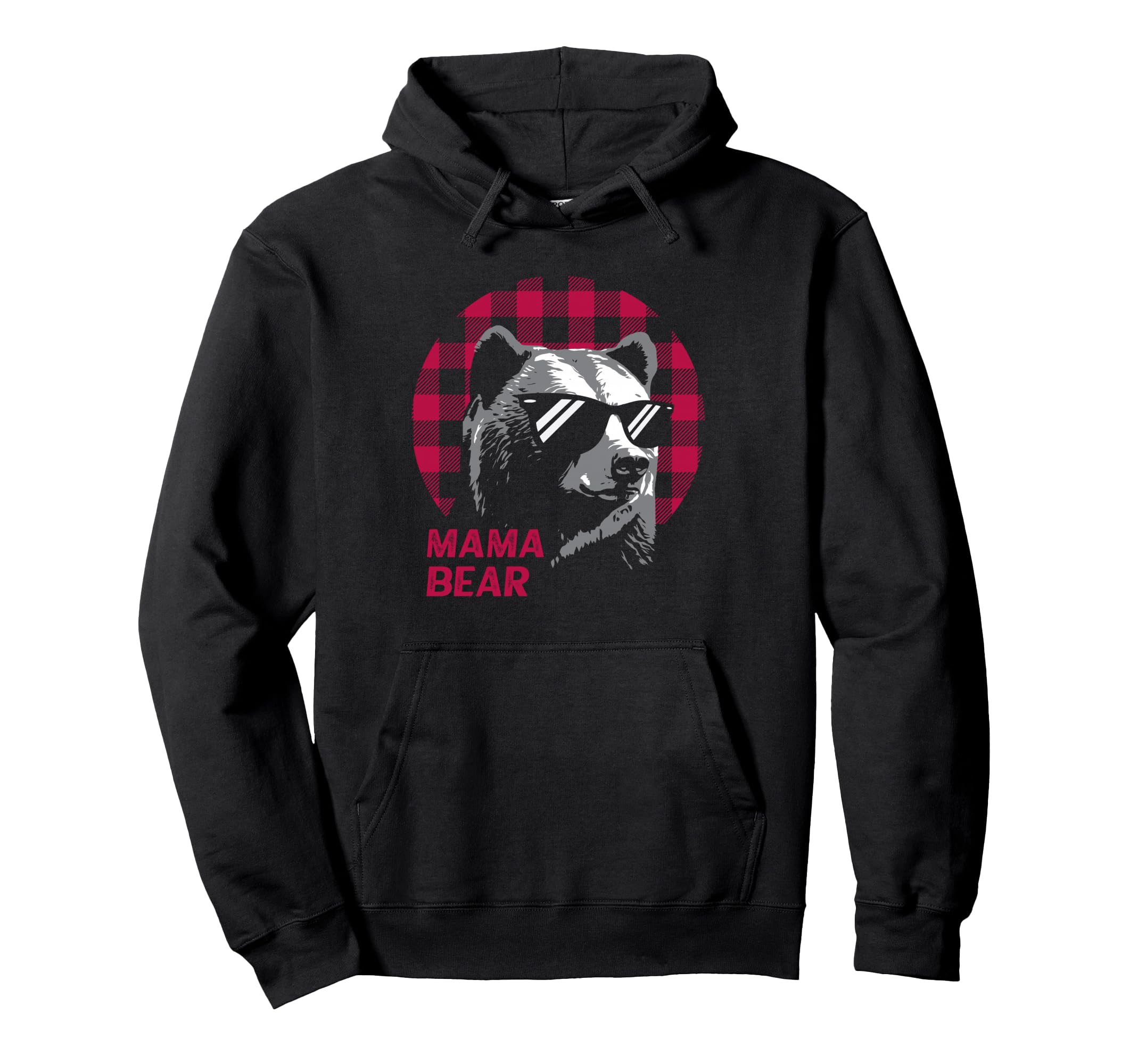 Mama Bear Pajama Red Buffalo Plaid Hoodie - Unique Graphic for Adults - T-Shirt, Sweatshirt, Hoodie