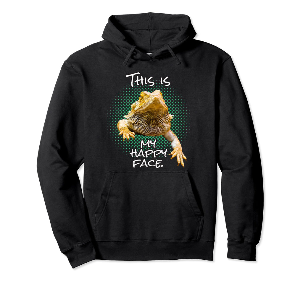This Is My Happy Face Bearded Dragon Hoodie - Minimalist Print Unisex - T-Shirt, Sweatshirt, Hoodie