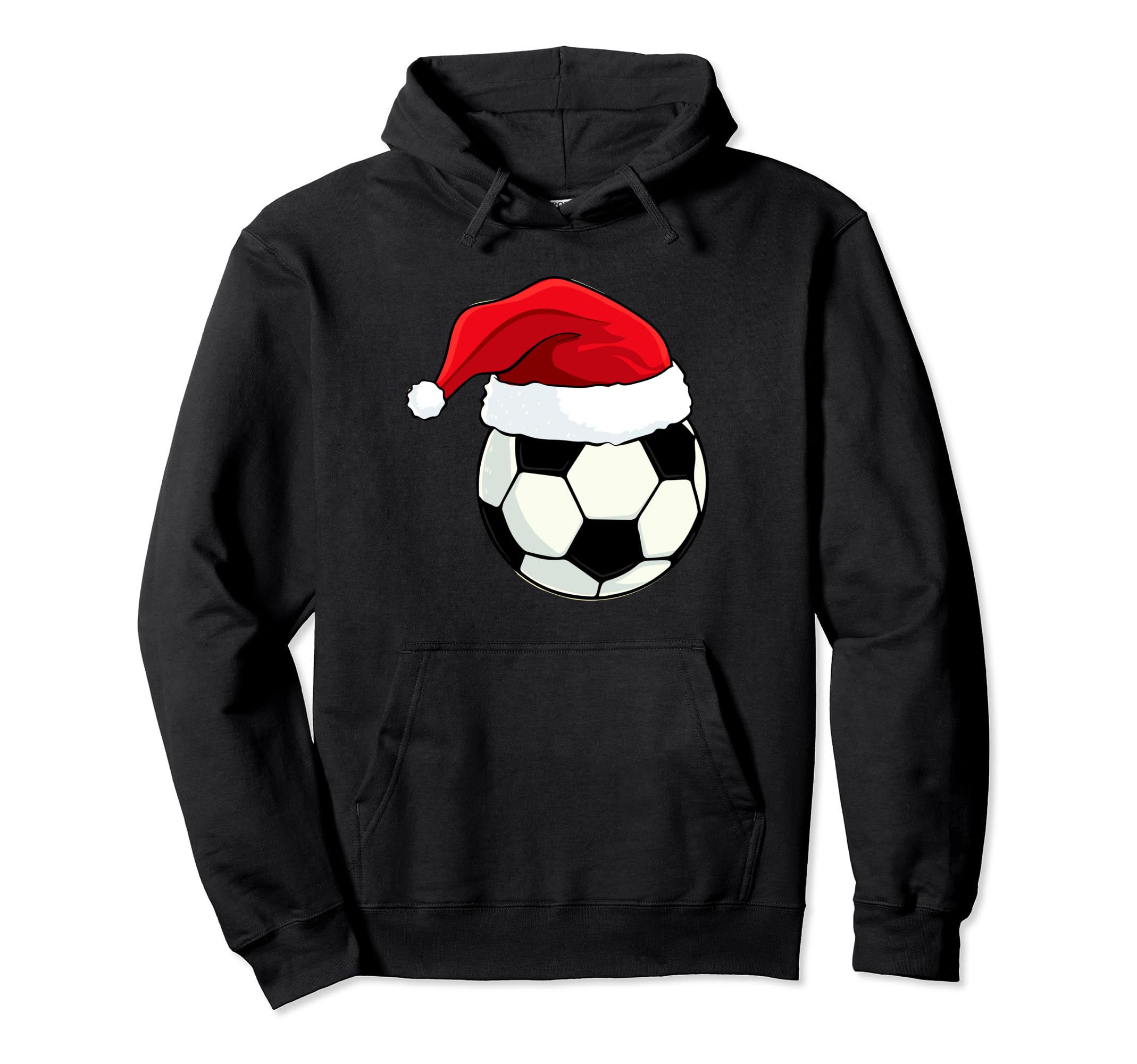 Soccer Player Santa Hat Funny Sports Hoodie - Custom Art Print for Adults - T-Shirt, Sweatshirt, Hoodie