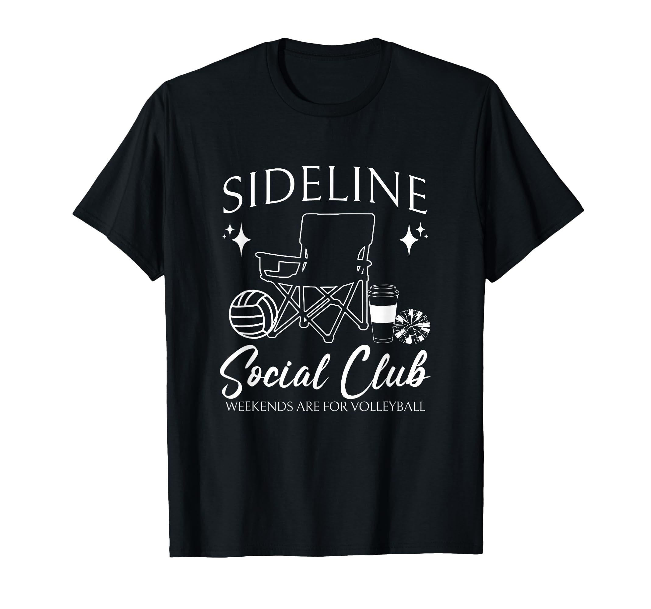 Sideline Social Club Volleyball Mom T-Shirt - Trendy Graphic for Adults - T-Shirt, Sweatshirt, Hoodie