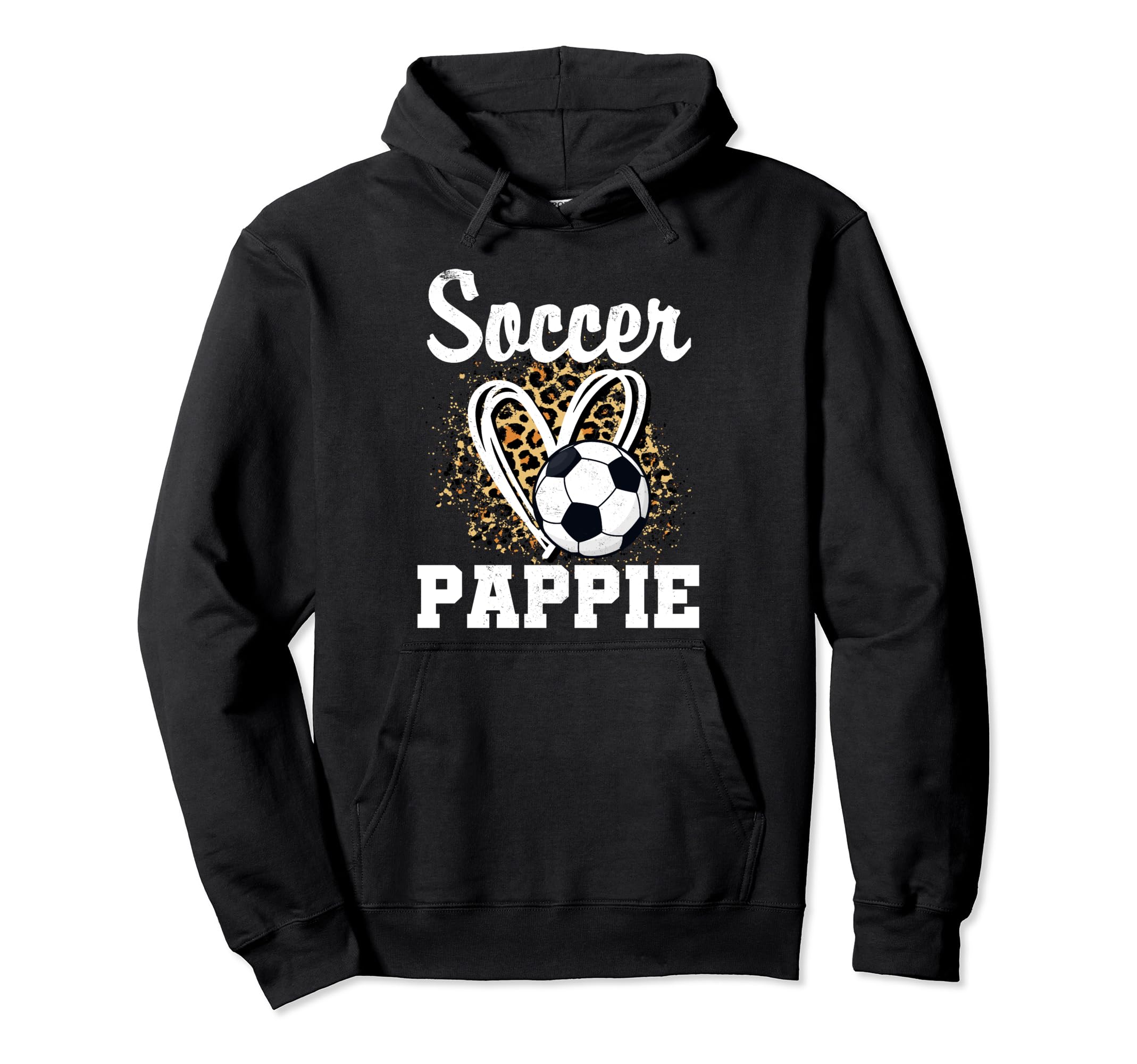 Soccer Pappie Leopard Heart Matching Hoodie - Minimalist Print for Adults - T-Shirt, Sweatshirt, Hoodie
