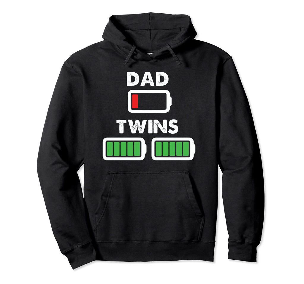 Dad Twins Battery Running Low But Not Hoodie - Novelty Apparel for Adults - T-Shirt, Sweatshirt, Hoodie
