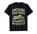 Awesome Dad Have Daughters Motorcycle T-Shirt - Graphic Print for Adults - T-Shirt, Sweatshirt, Hoodie