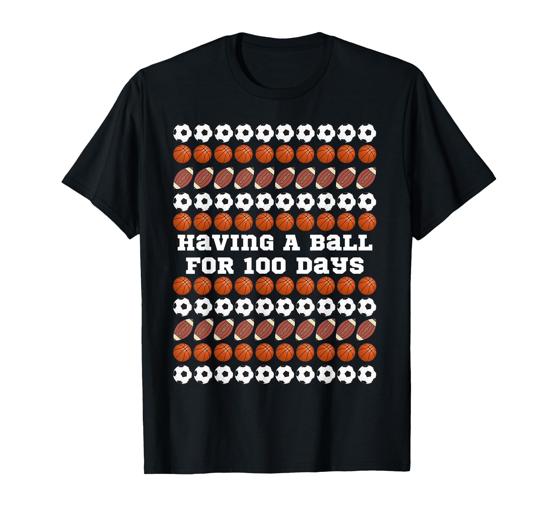 100 Days School Soccer Basketball Football T-Shirt - Trendy Graphic Unisex - T-Shirt, Sweatshirt, Hoodie