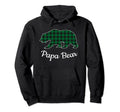 Papa Bear Pajama Green Buffalo Plaid Hoodie - Aesthetic Graphic for Adults - T-Shirt, Sweatshirt, Hoodie