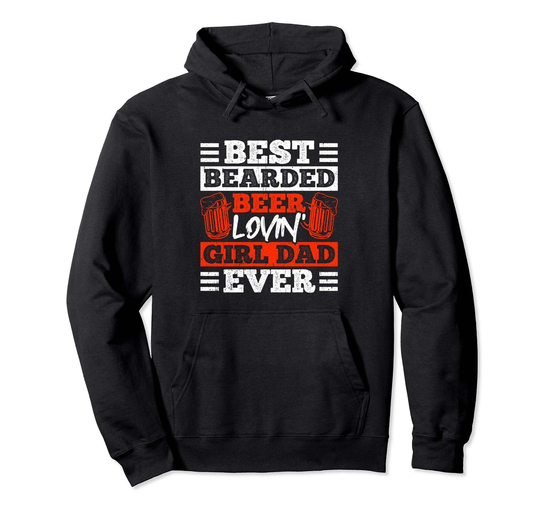 Best Bearded Beer Loving Dad Hoodie - Casual Everyday Wear for Adults - T-Shirt, Sweatshirt, Hoodie