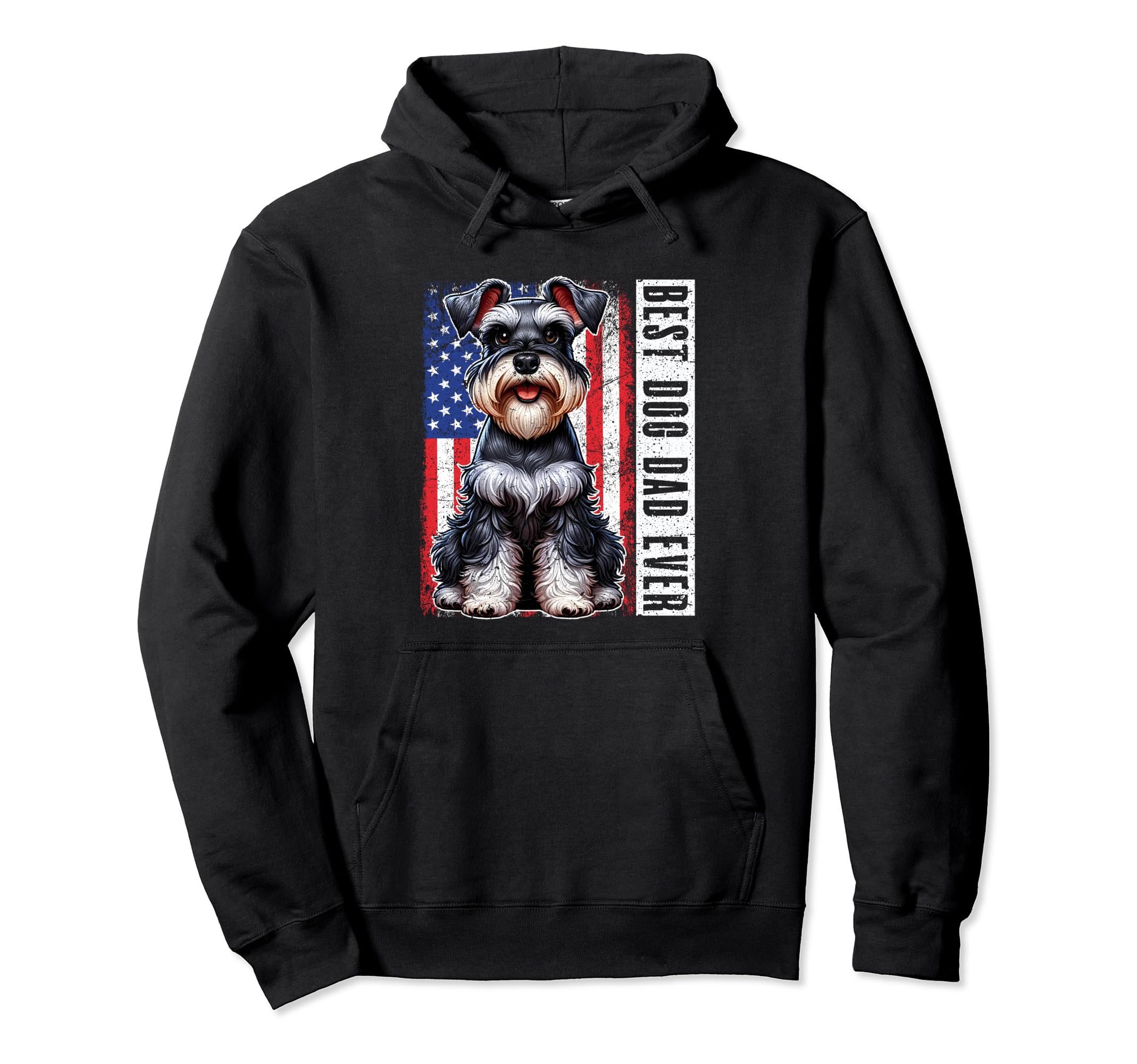 Best Dog Dad Ever Father Day Miniature Hoodie - Custom Art Print Men Women - T-Shirt, Sweatshirt, Hoodie
