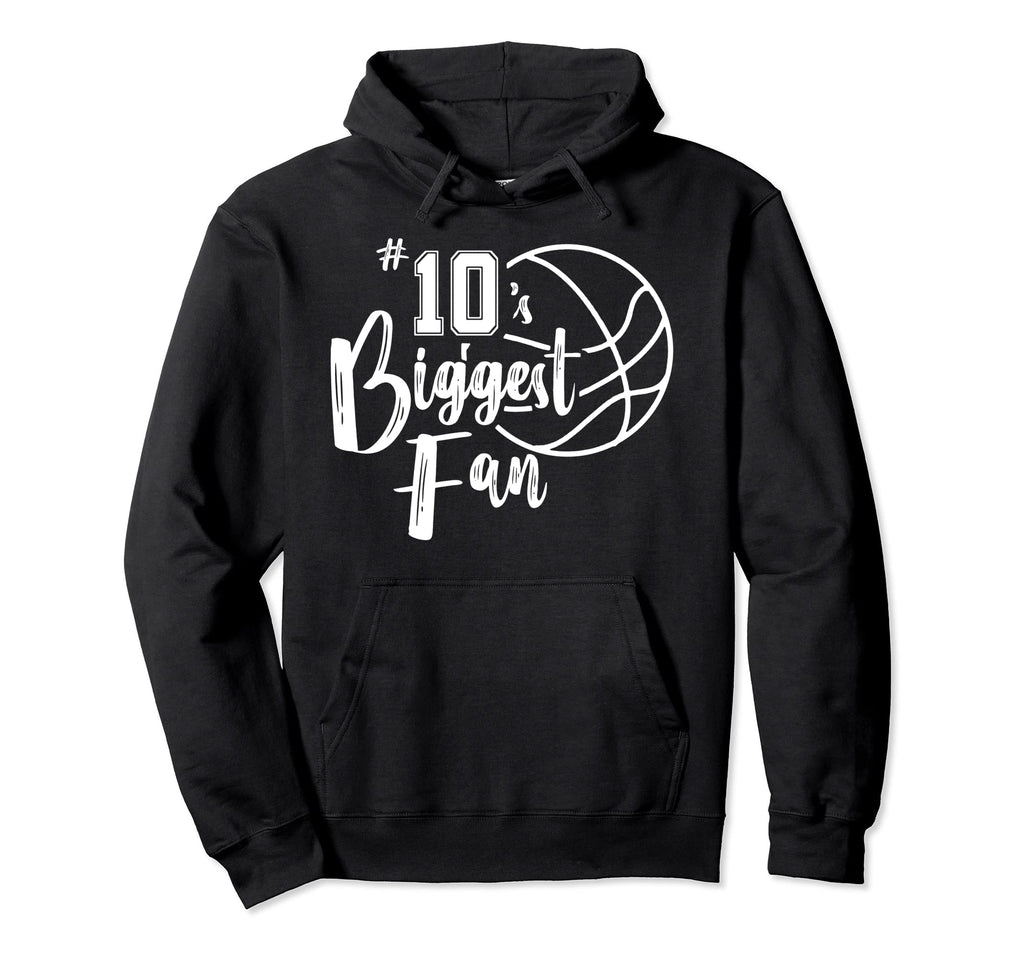 Number 10S Biggest Fan Basketball Hoodie - Minimalist Print for Adults - T-Shirt, Sweatshirt, Hoodie