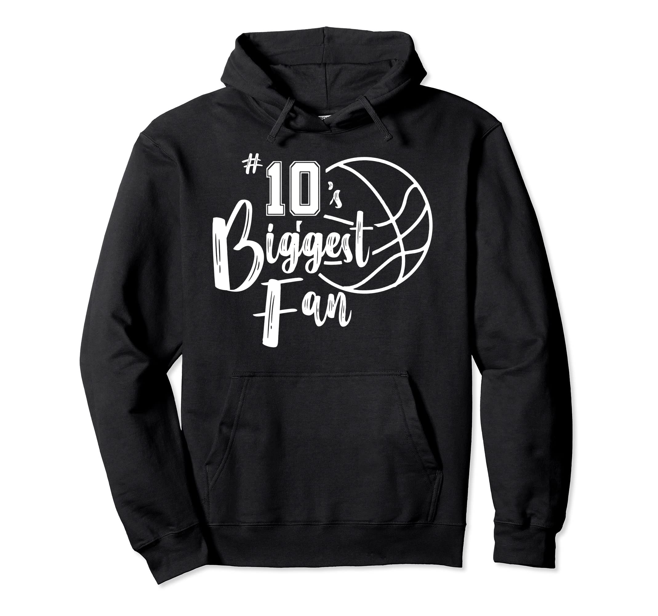 Number 10S Biggest Fan Basketball Hoodie - Minimalist Print for Adults - T-Shirt, Sweatshirt, Hoodie