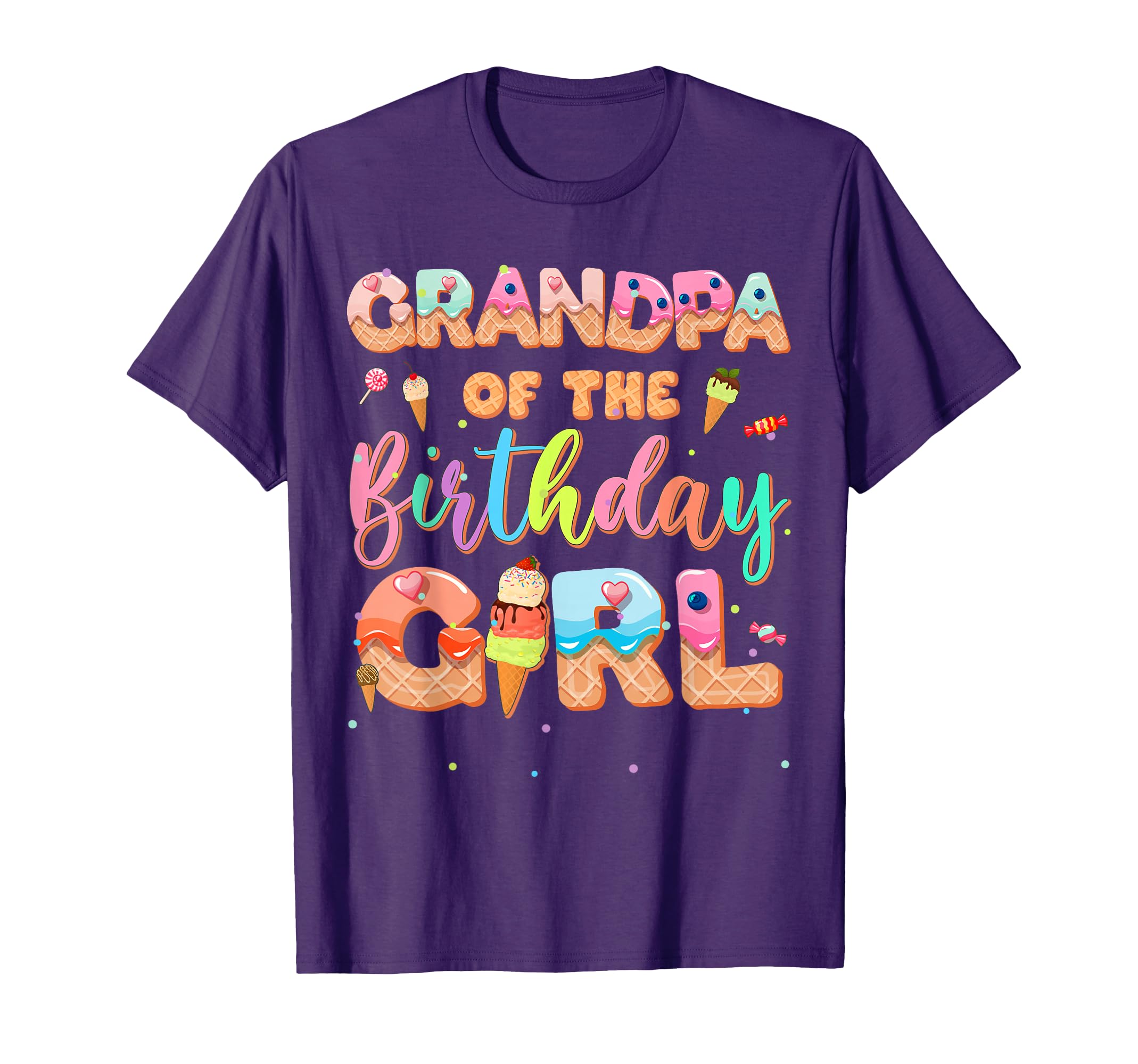Grandpa Birthday Ice Cream Family T-Shirt - Trendy Graphic Men Women - T-Shirt, Sweatshirt, Hoodie