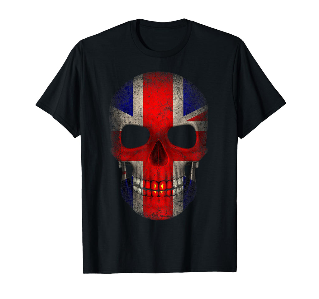 Uk British Flag England Skull Football T-Shirt - Trendy Graphic for Adults - T-Shirt, Sweatshirt, Hoodie
