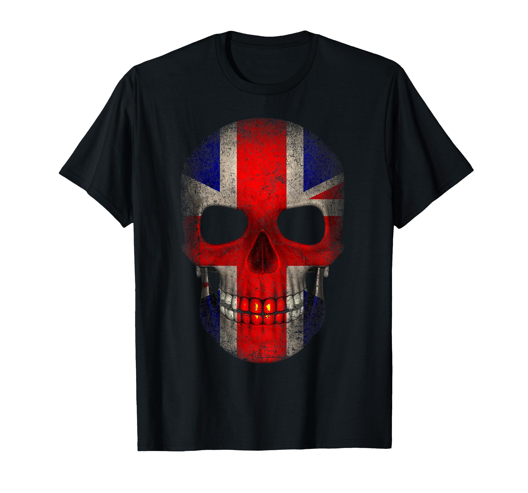 Uk British Flag England Skull Football T-Shirt - Trendy Graphic for Adults - T-Shirt, Sweatshirt, Hoodie