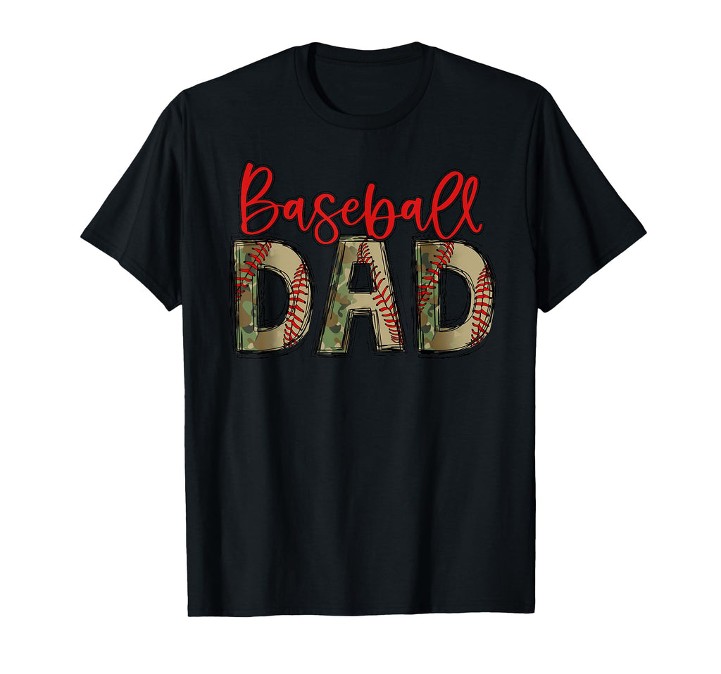 Baseball Dad Camouflage Camo Flag T-Shirt - Minimalist Print Unisex - T-Shirt, Sweatshirt, Hoodie