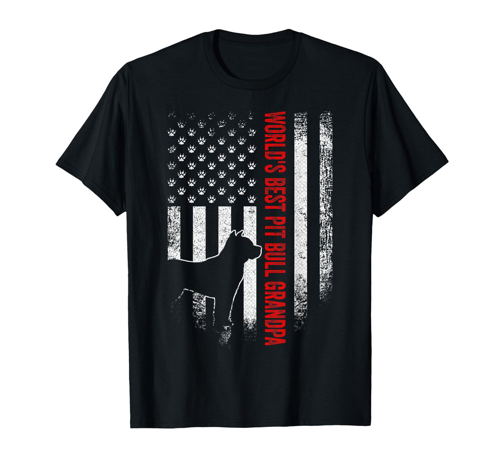 American Flag Worlds Best Pit Bull T-Shirt - Custom Art Print Men Women - T-Shirt, Sweatshirt, Hoodie