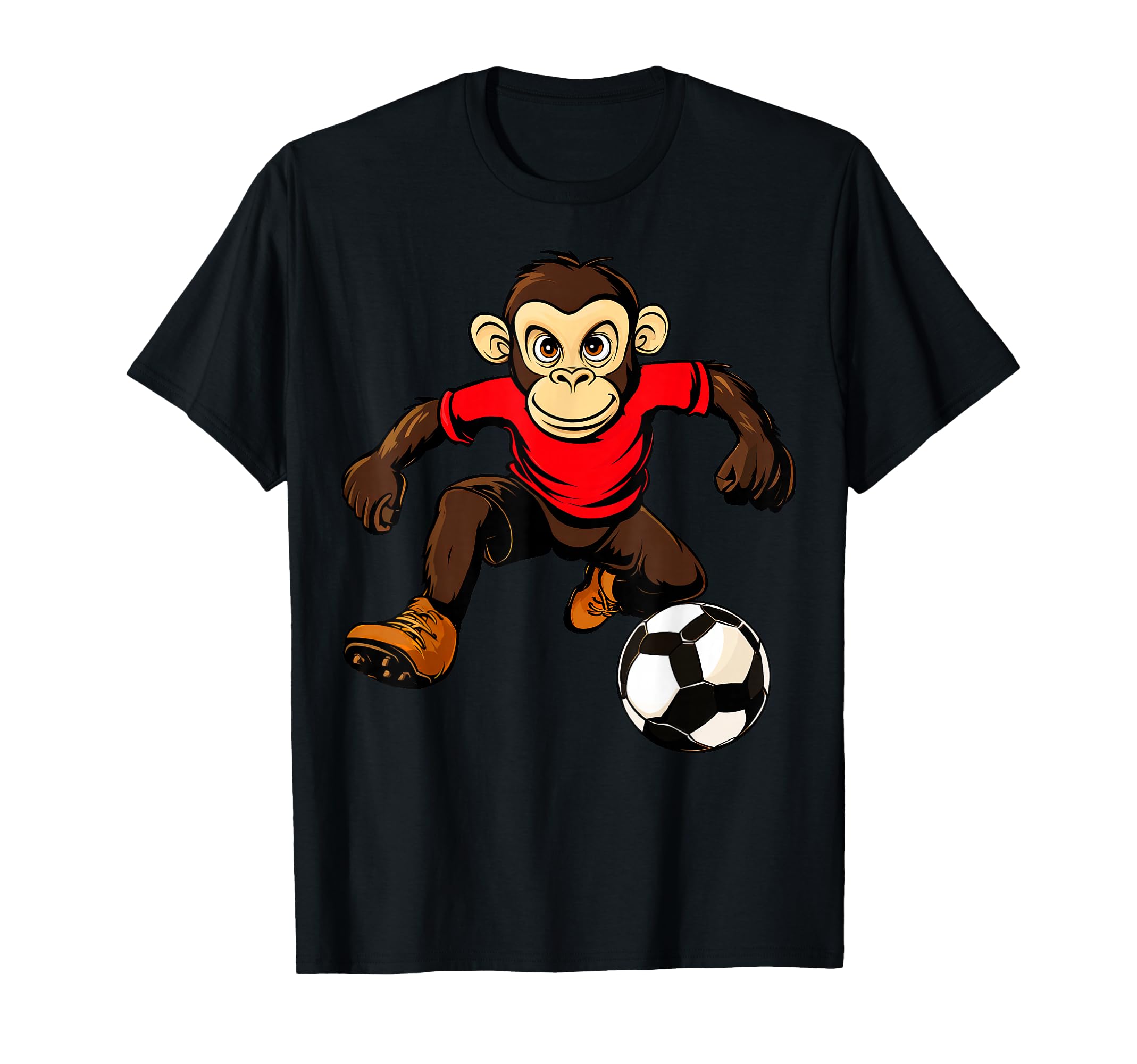 Monkey Football Soccer Monkey T-Shirt - Custom Art Print Unisex - T-Shirt, Sweatshirt, Hoodie