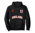England Football Team Number 9 English Hoodie - Novelty Apparel for Adults - T-Shirt, Sweatshirt, Hoodie