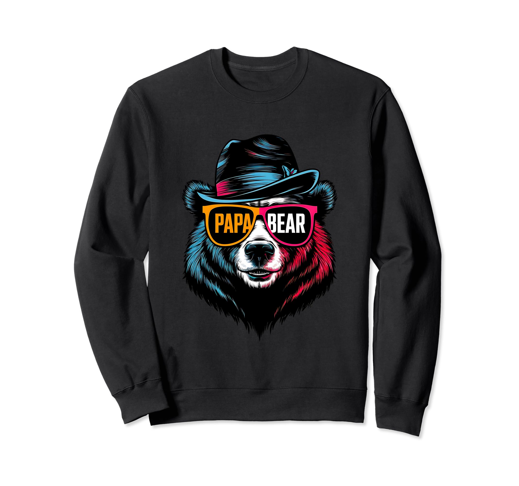 Mens Papa Bear Face Sweatshirt - Casual Everyday Wear for Adults - T-Shirt, Sweatshirt, Hoodie